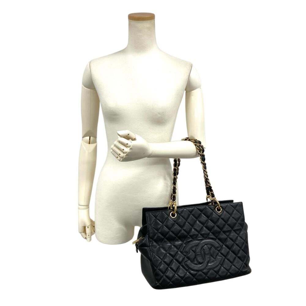 Chanel Matelassé Caviar Skin Chain Shoulder Bag, Black with Gold Hardware, Co... - Picture 10 of 10